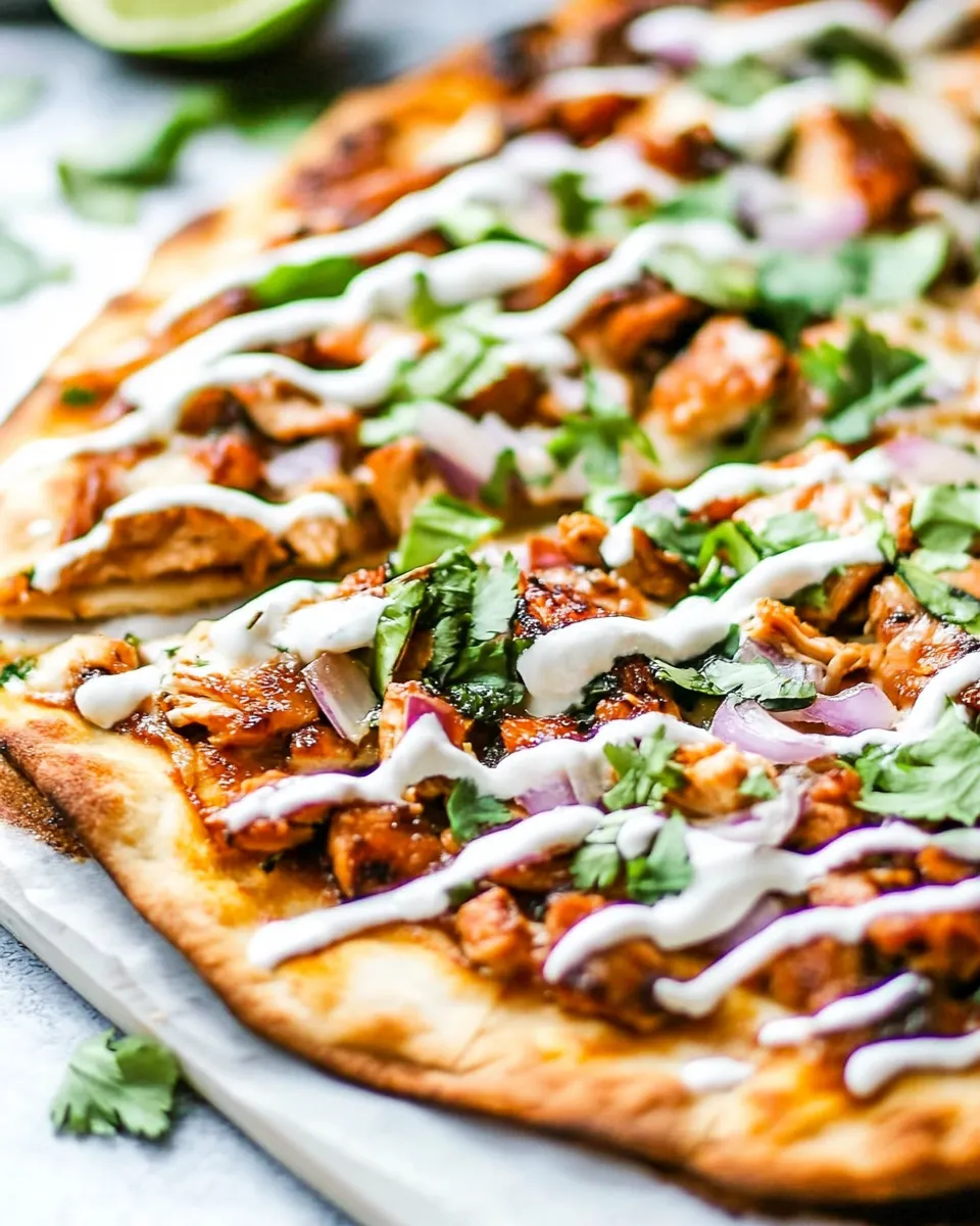 Easy Thai Chicken Flatbread Pizza recipe photo