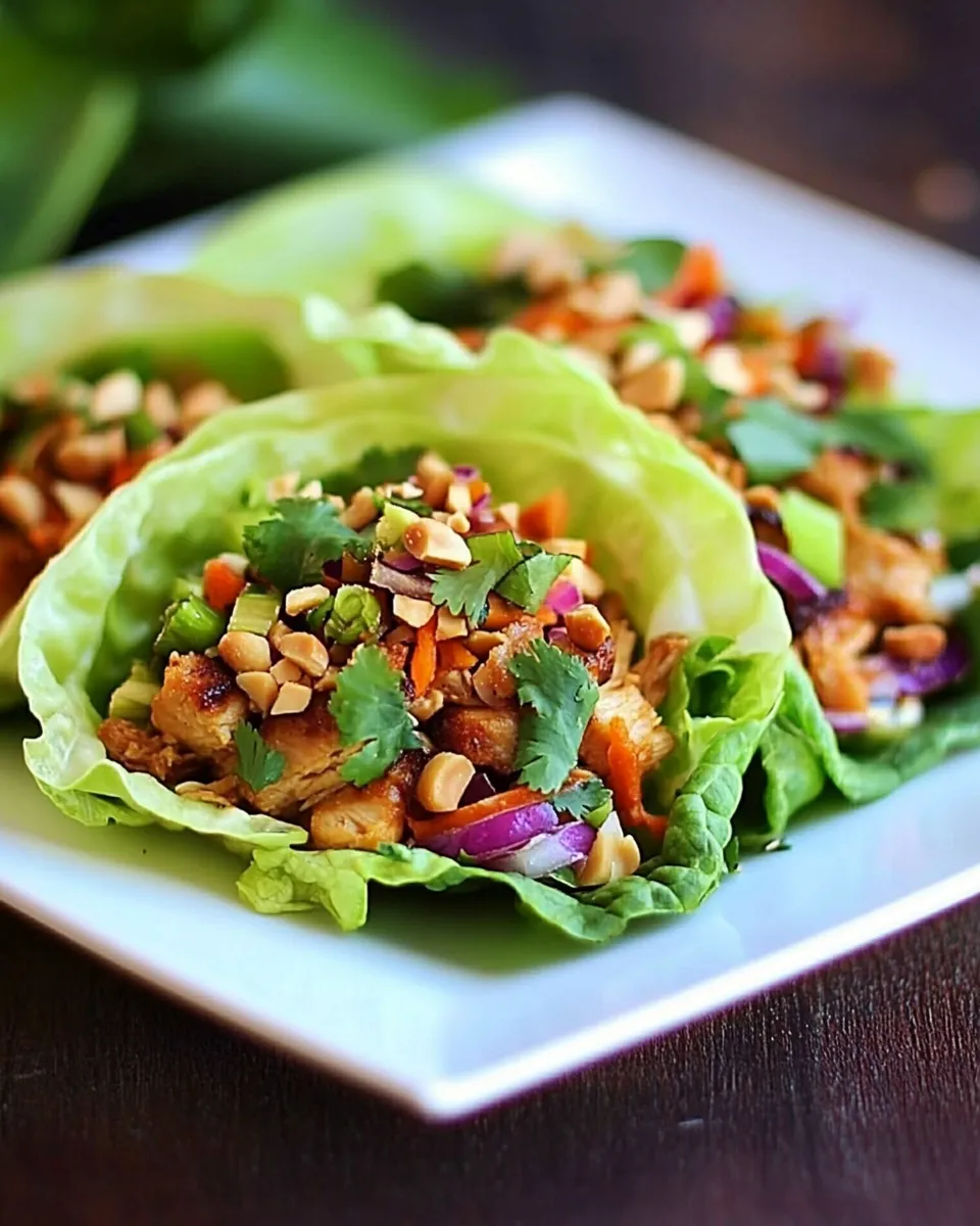 Easy Thai Chicken Peanut Lettuce Tacos recipe photo