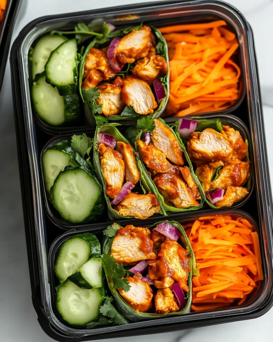 Easy Thai Chicken Wraps Meal-Prep Bistro Boxes food shot