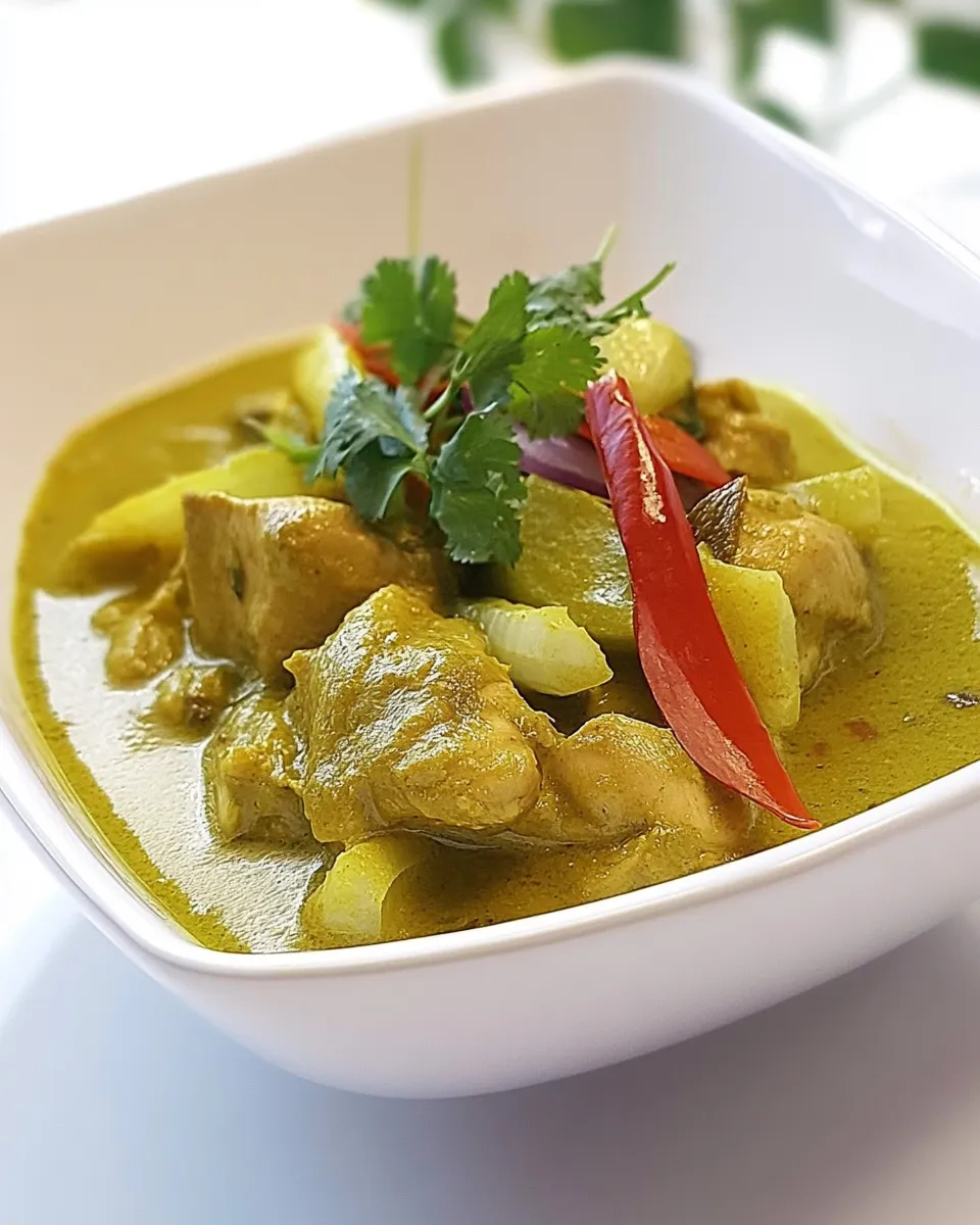 Delicious Thai Green Chicken Curry dish photo
