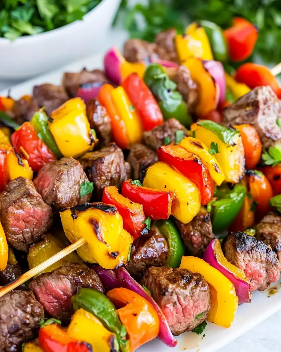 Easy The BEST Steak Kabobs food shot