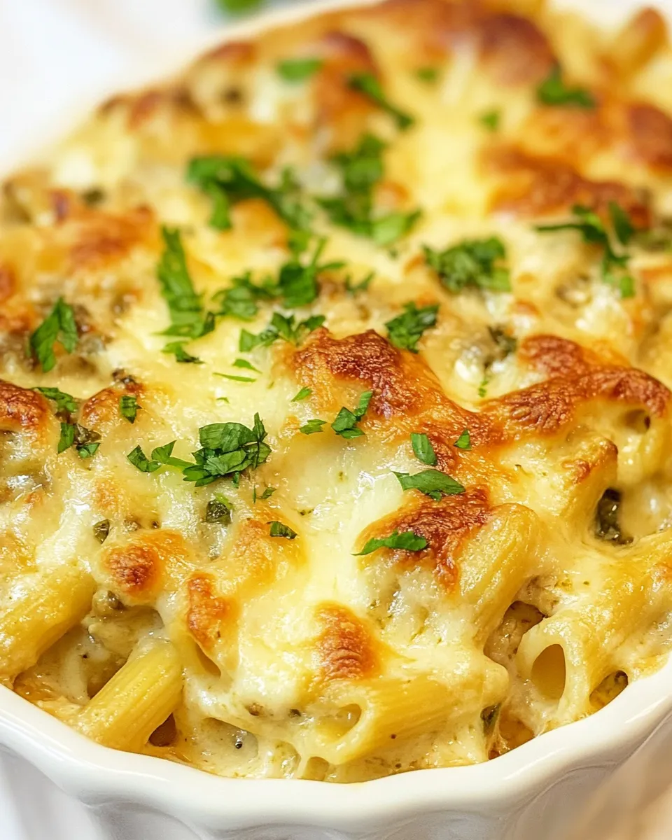 Easy Three Cheese Chicken Penne Florentine recipe photo