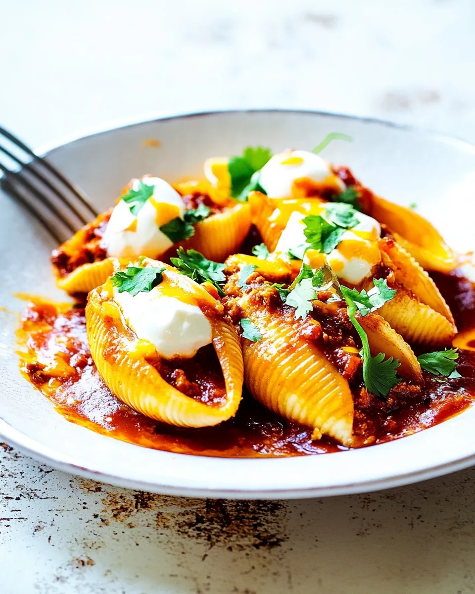 Easy Three Cheese Mexican Shells recipe photo