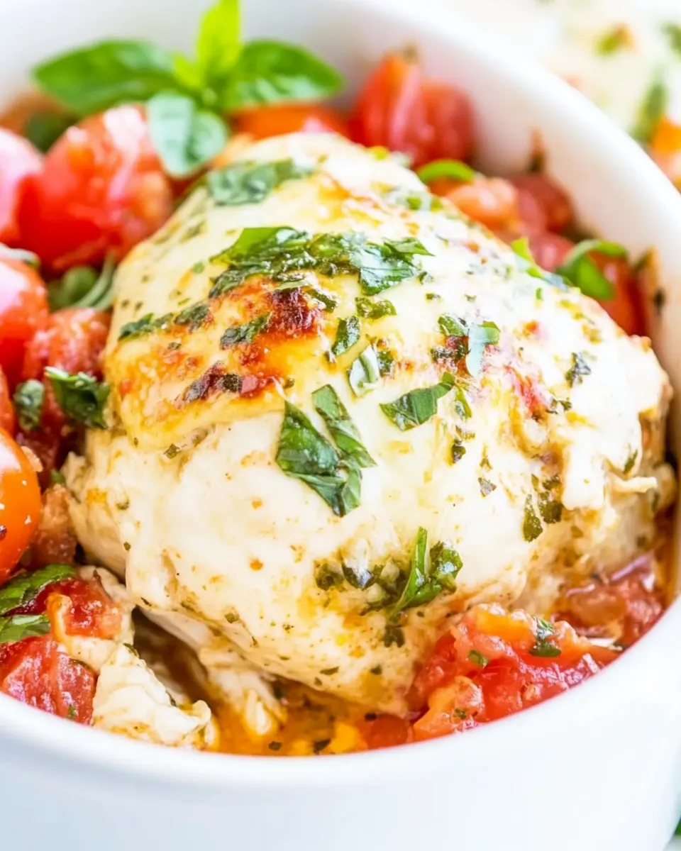 Classic Tomato Basil Baked Chicken dish photo