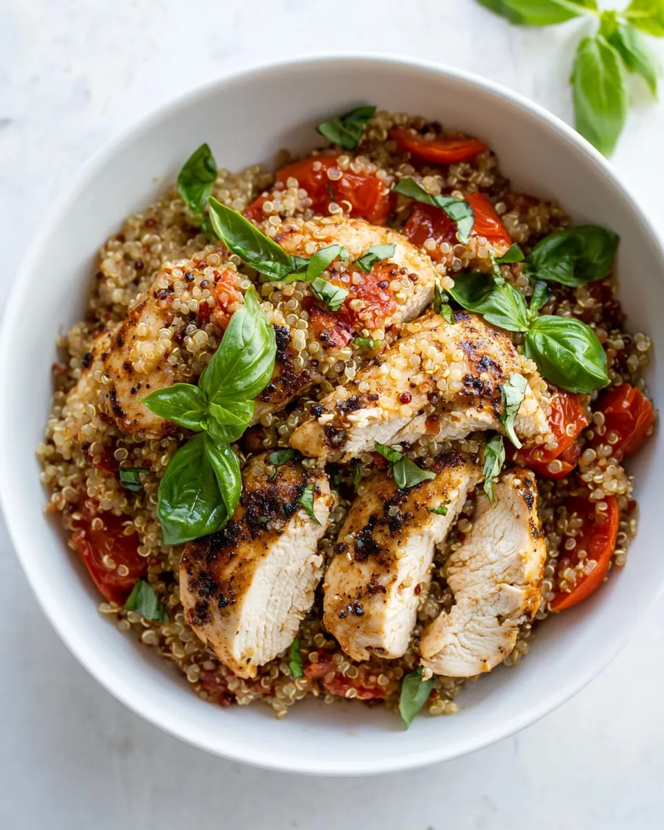 Easy Tomato Basil Chicken Quinoa recipe photo
