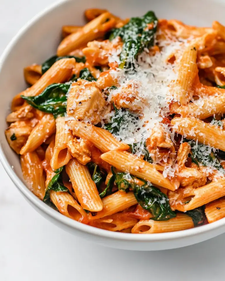 Homemade Tomato Spinach Chicken Pasta photo