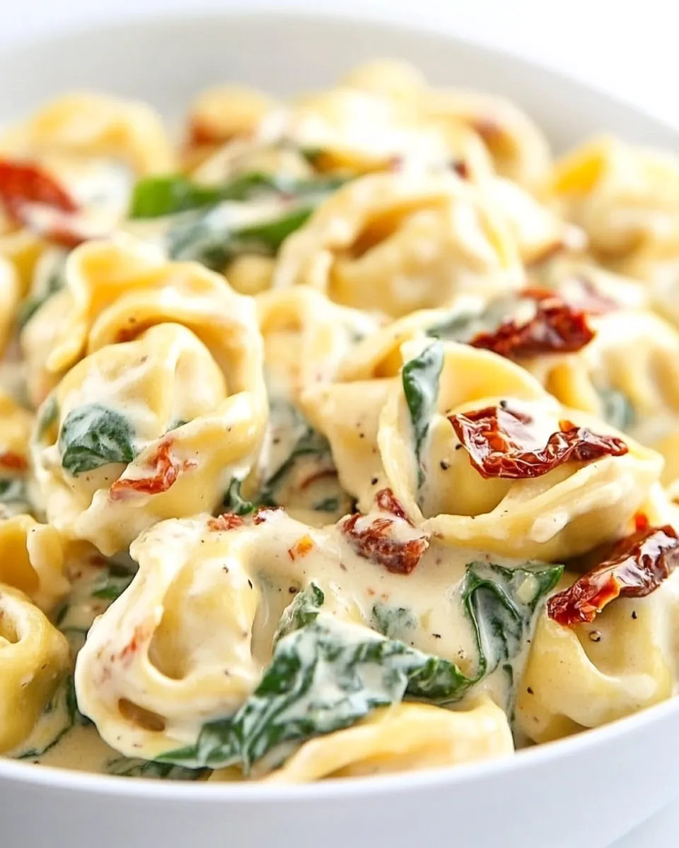 Easy Tortellini in Parmesan Cream Sauce with Spinach and Sun-Dried Tomatoes picture