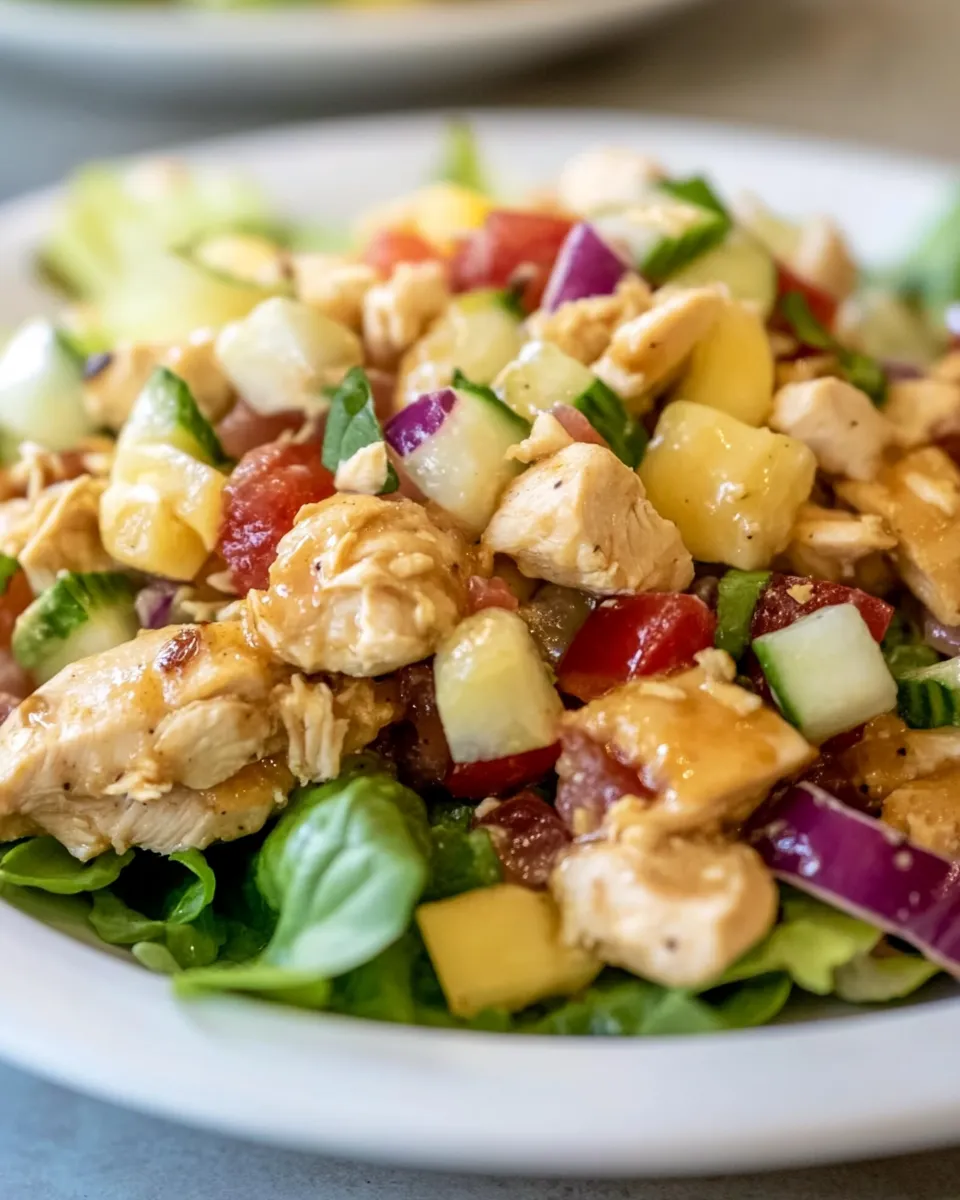Delicious Tropical Chicken Salad food shot
