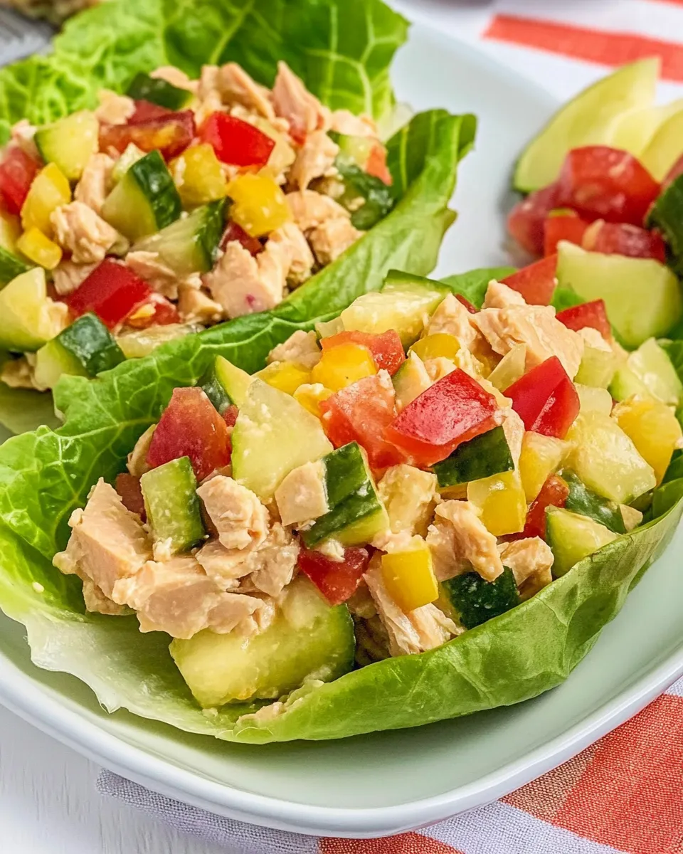 Delicious Tuna Salad Lettuce Wraps plate image