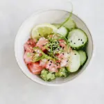 Homemade Tuna tartare with togarashi dressing photo