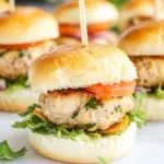 Homemade Turkey Burger Sliders food shot