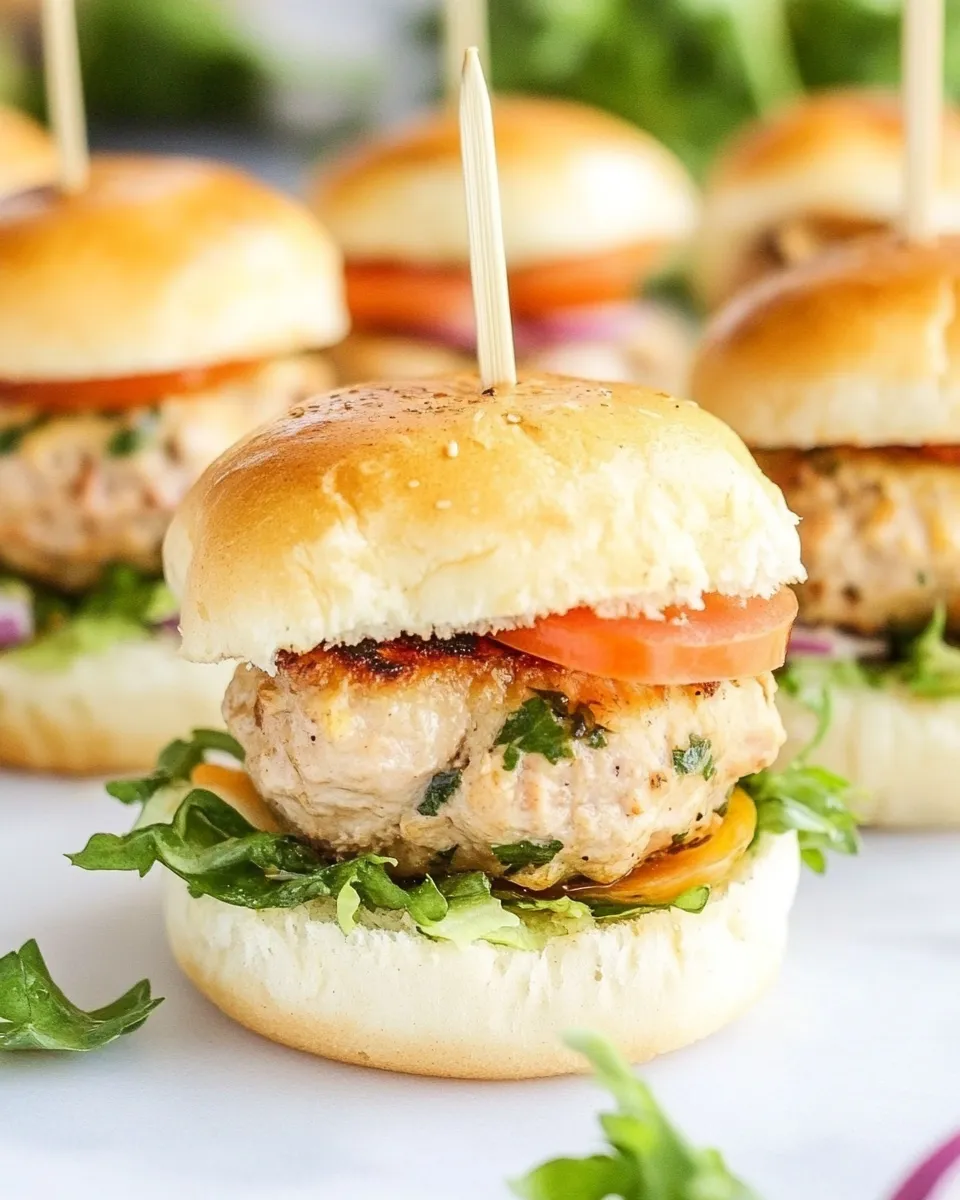 Homemade Turkey Burger Sliders food shot
