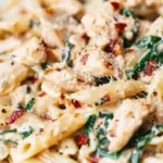 homemade Tuscan Chicken Pasta Recipe (ONE PAN!) photo