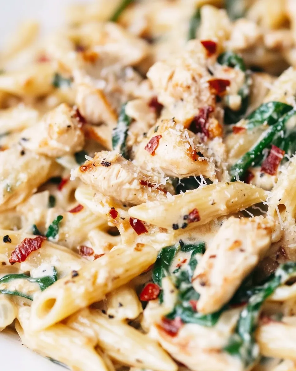 homemade Tuscan Chicken Pasta Recipe (ONE PAN!) photo