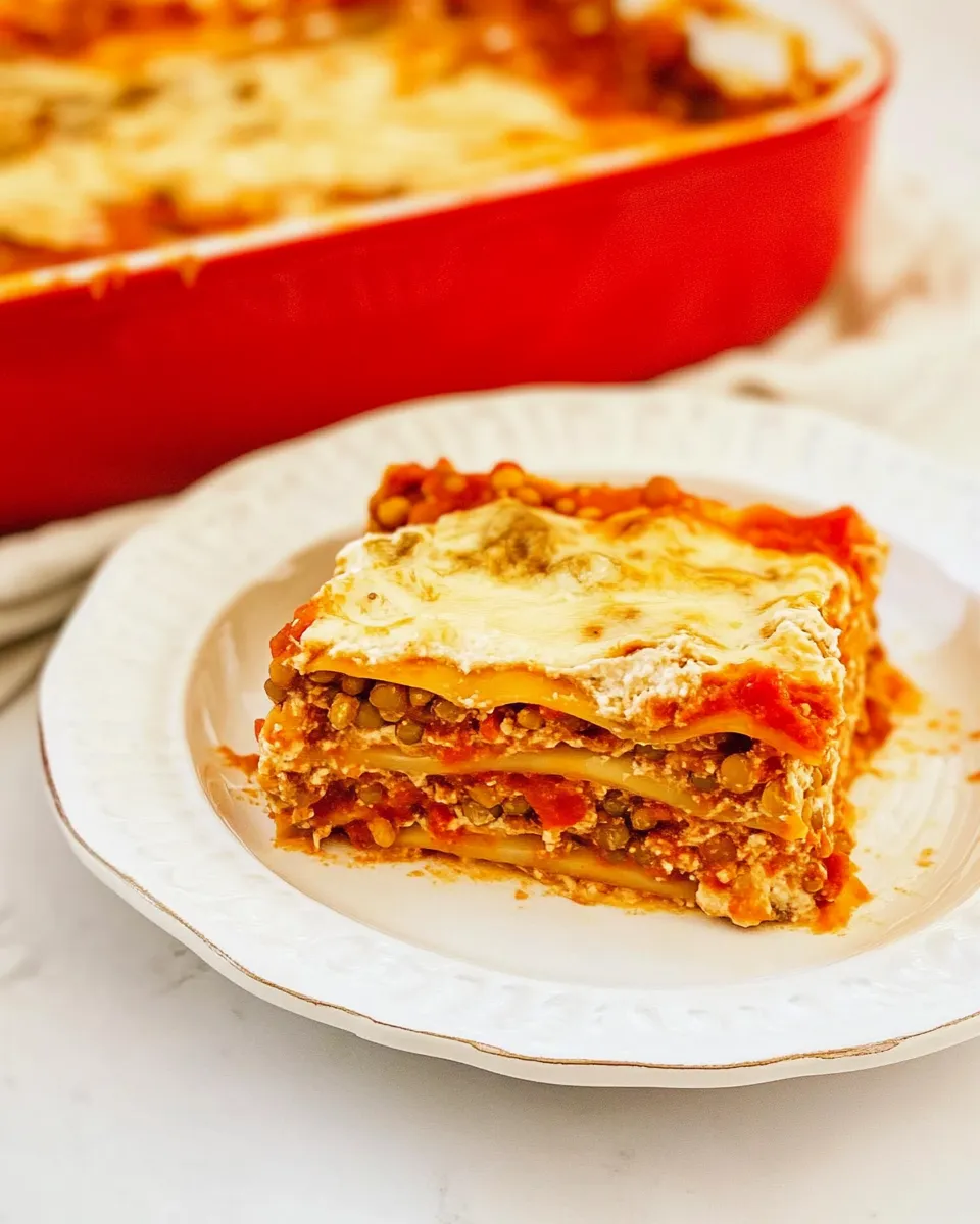 Delicious Vegan Lentil Lasagna plate image