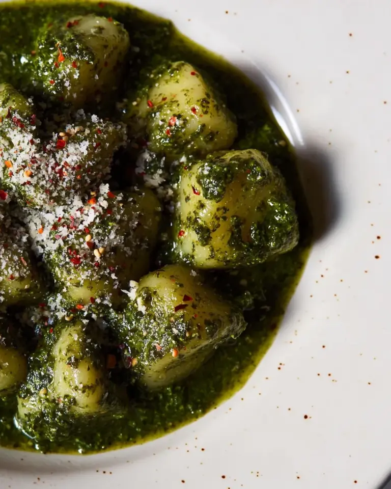 Homemade Vegan Potato Gnocchi with Kale Sauce photo