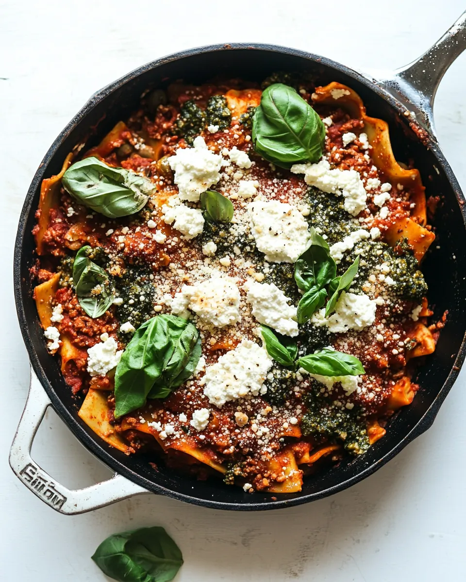Homemade Vegan Skillet Lasagna with Homemade Almond Ricotta photo