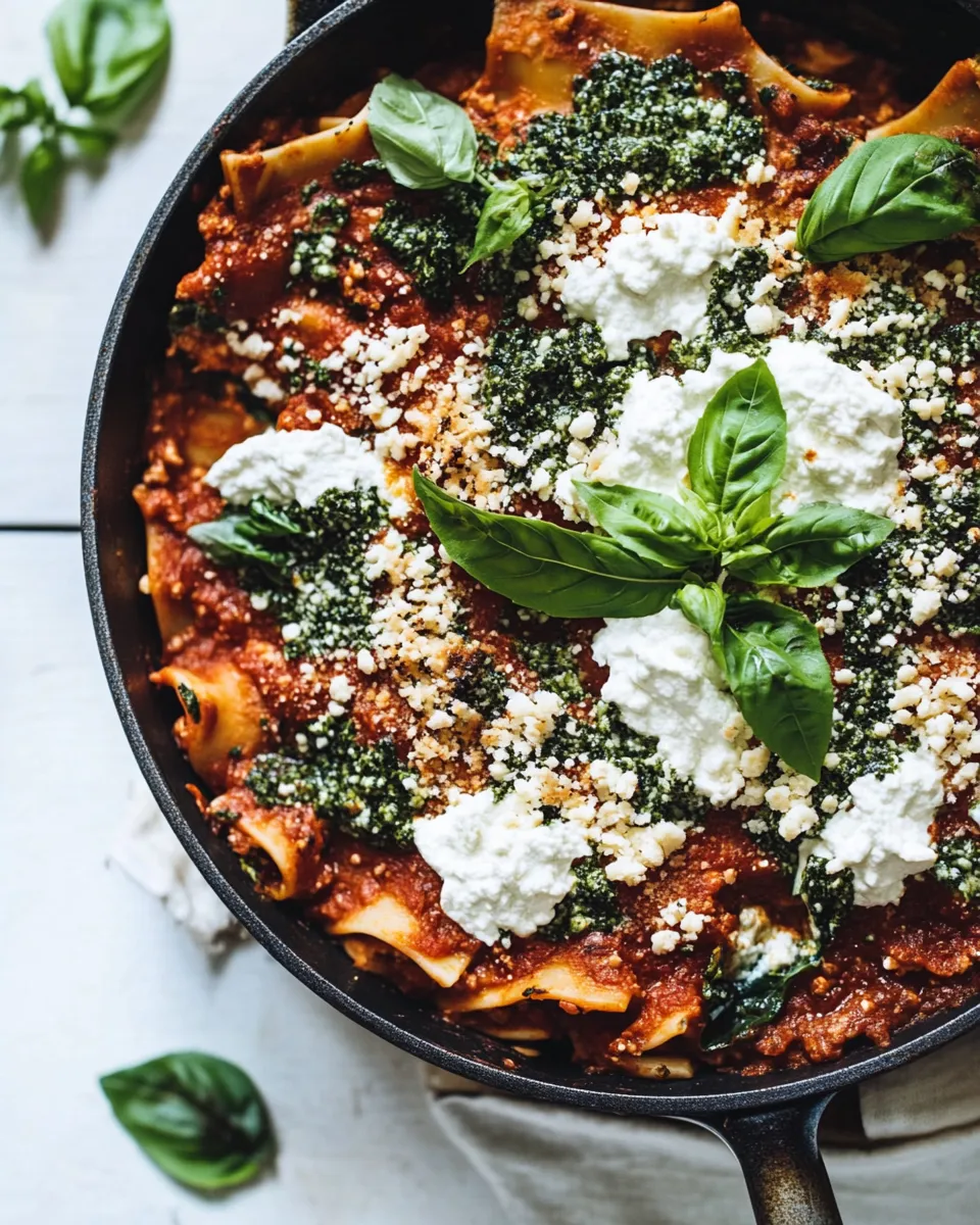 Easy Vegan Skillet Lasagna with Homemade Almond Ricotta picture