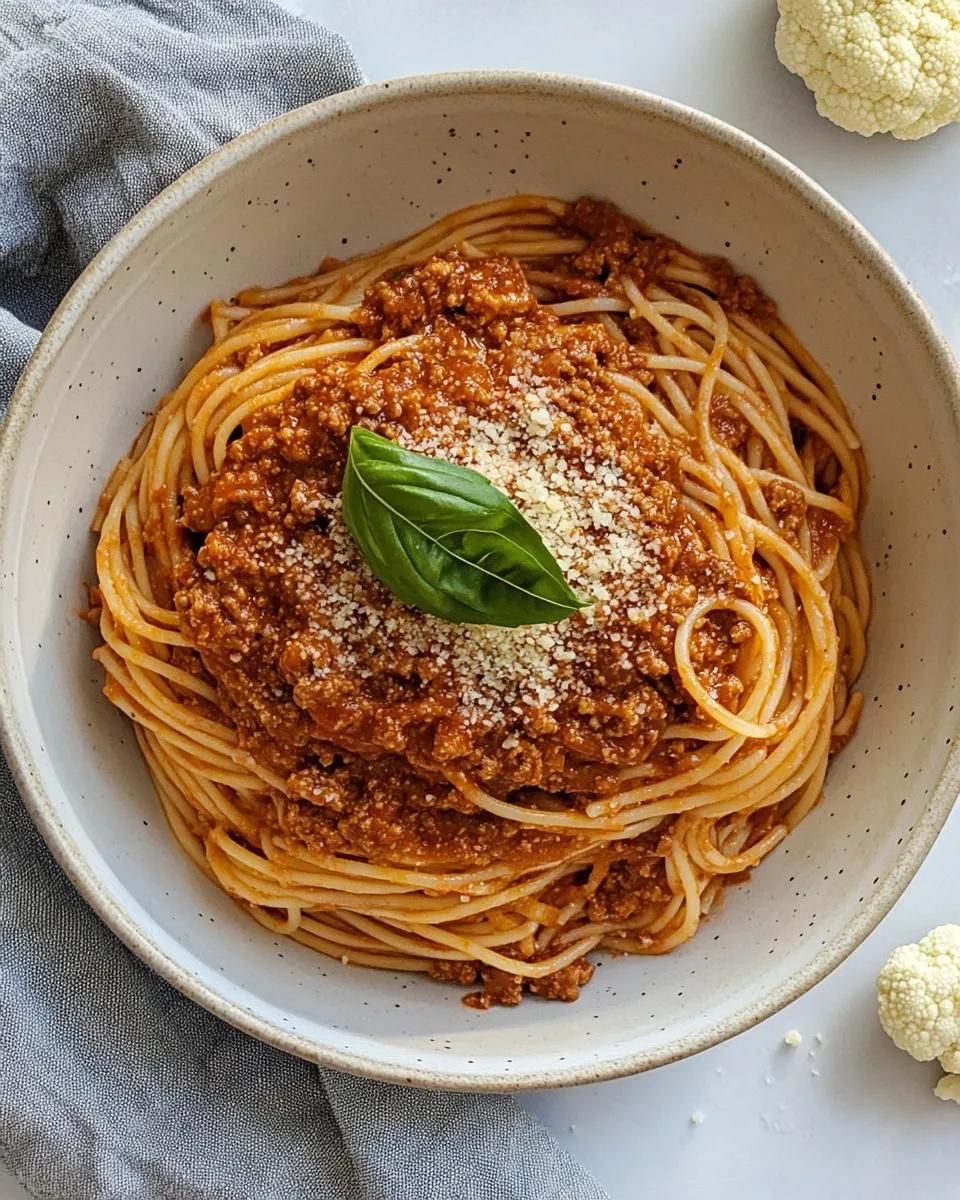 Classic Vegan Spaghetti Bolognese (Cauliflower Walnut Meat) recipe photo