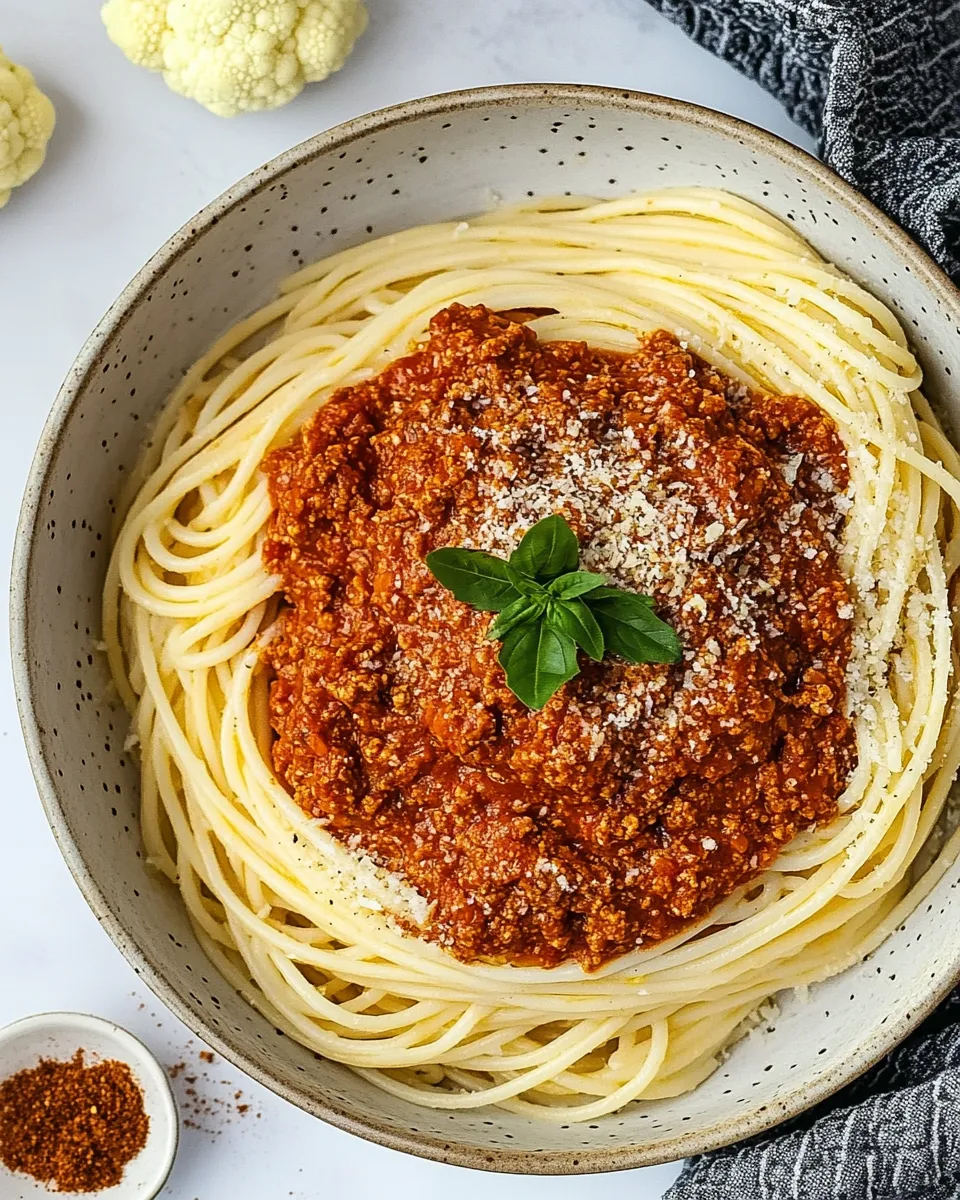 Easy Vegan Spaghetti Bolognese (Cauliflower Walnut Meat) dish photo