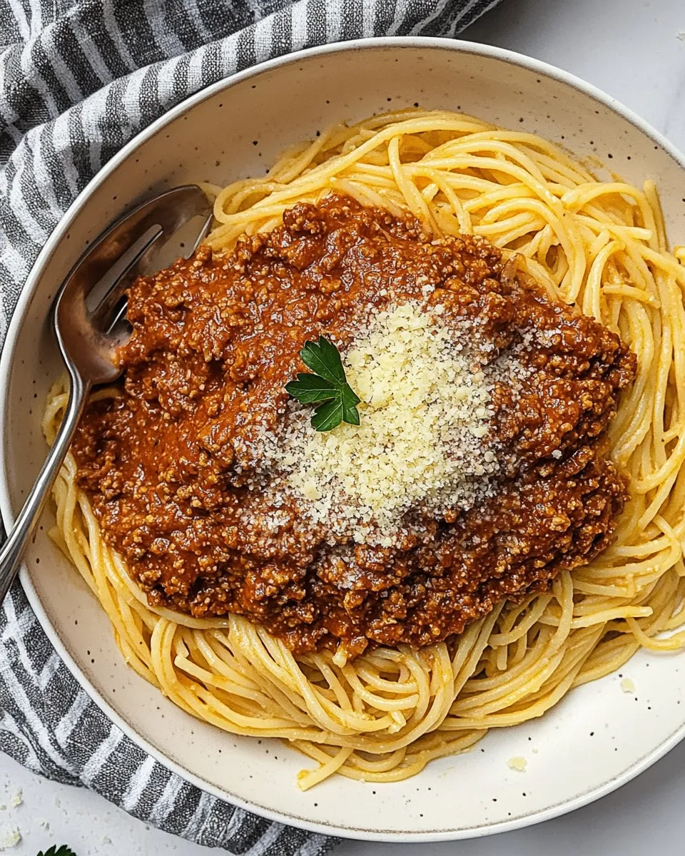Delicious Vegan Spaghetti Bolognese (Cauliflower Walnut Meat) plate image