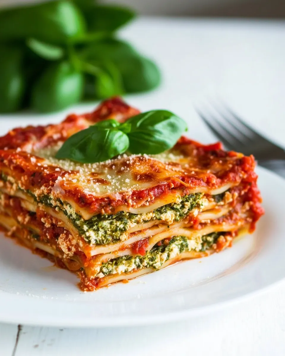 Classic Vegan Spinach Lasagna (Tofu Ricotta) image