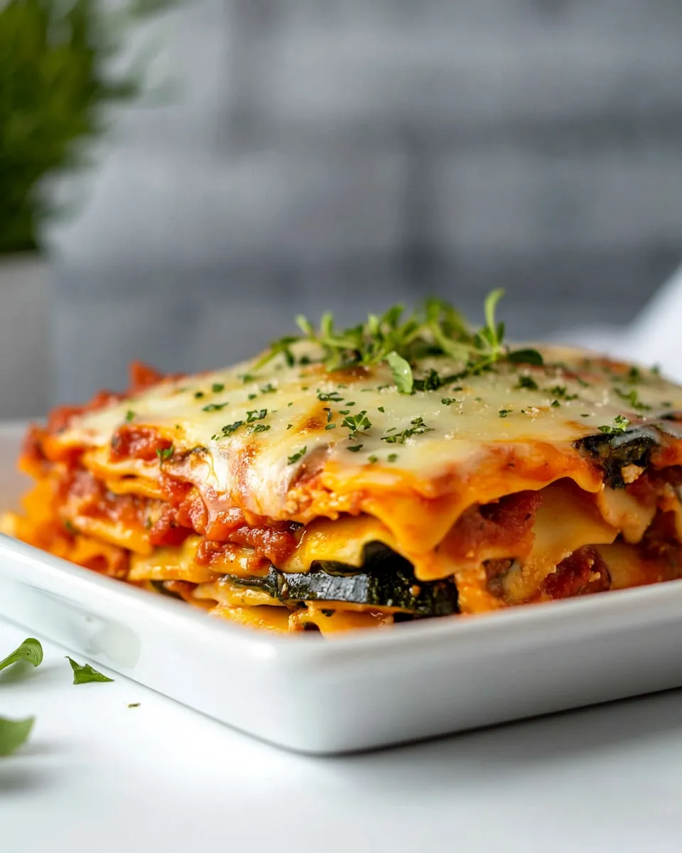 Delicious Vegetable Lasagna plate image