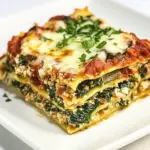 Homemade Vegetarian Spinach Mushroom Lasagna photo