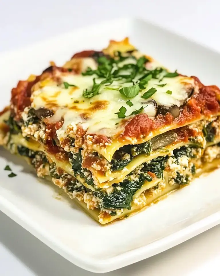 Homemade Vegetarian Spinach Mushroom Lasagna photo