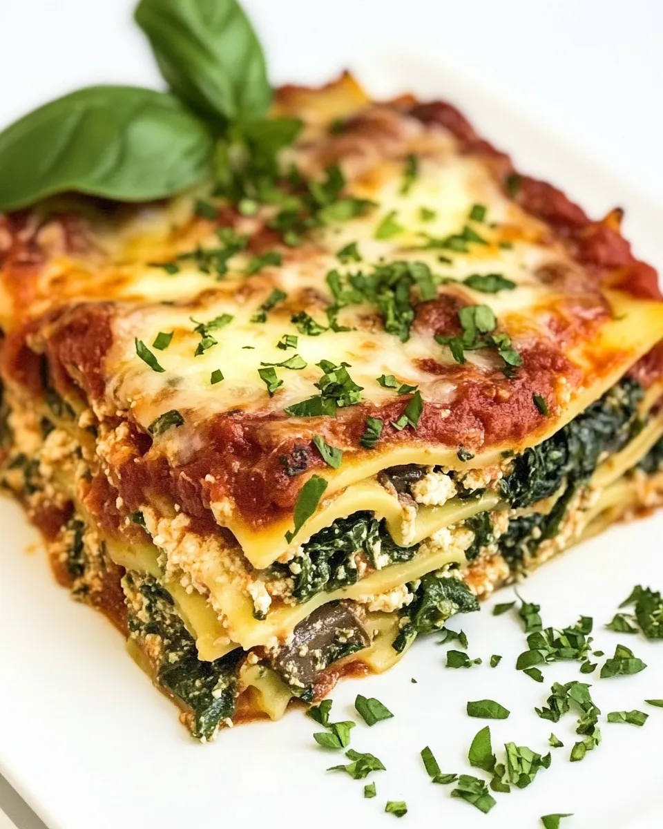 Classic Vegetarian Spinach Mushroom Lasagna image