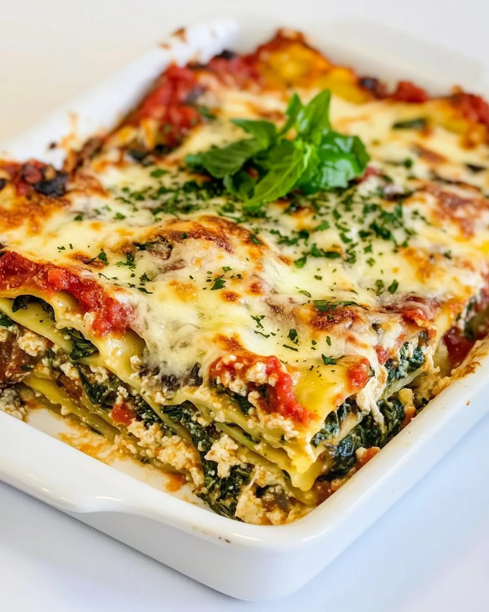 Delicious Vegetarian Spinach Mushroom Lasagna dish photo
