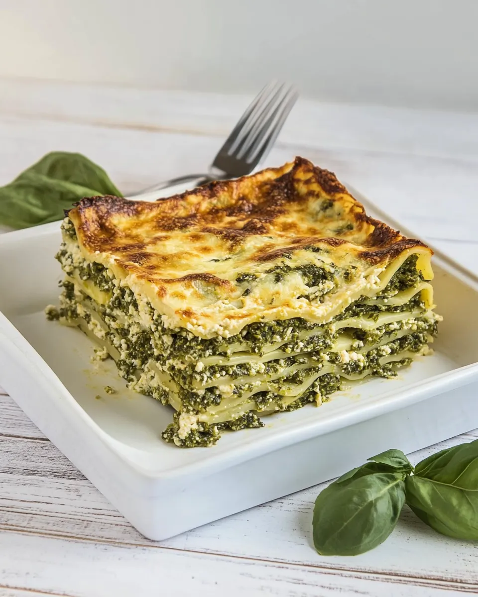 Easy Veggie Pesto & Spinach Lasagna recipe image