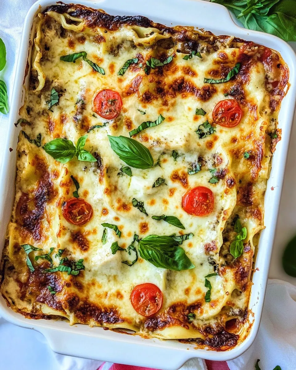 delicious White Chicken Lasagna (Caprese Chicken Lasagna) shot