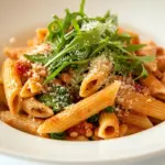 Homemade Whole Grain Penne Pasta with Greens & Beans photo