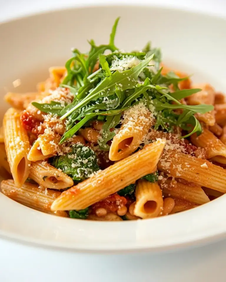 Homemade Whole Grain Penne Pasta with Greens & Beans photo