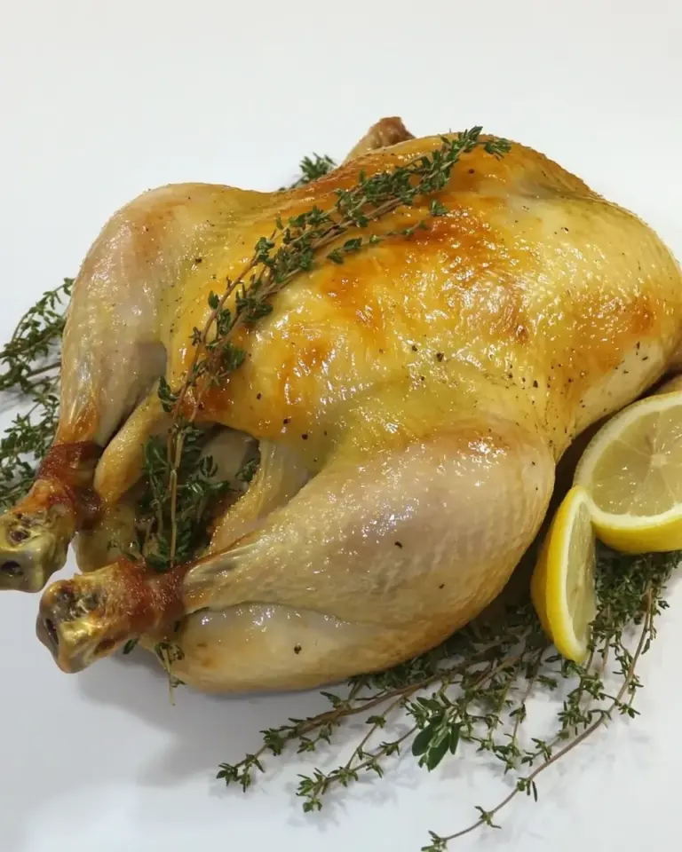 homemade Whole Roast Chicken w/ Lemon & Thyme photo