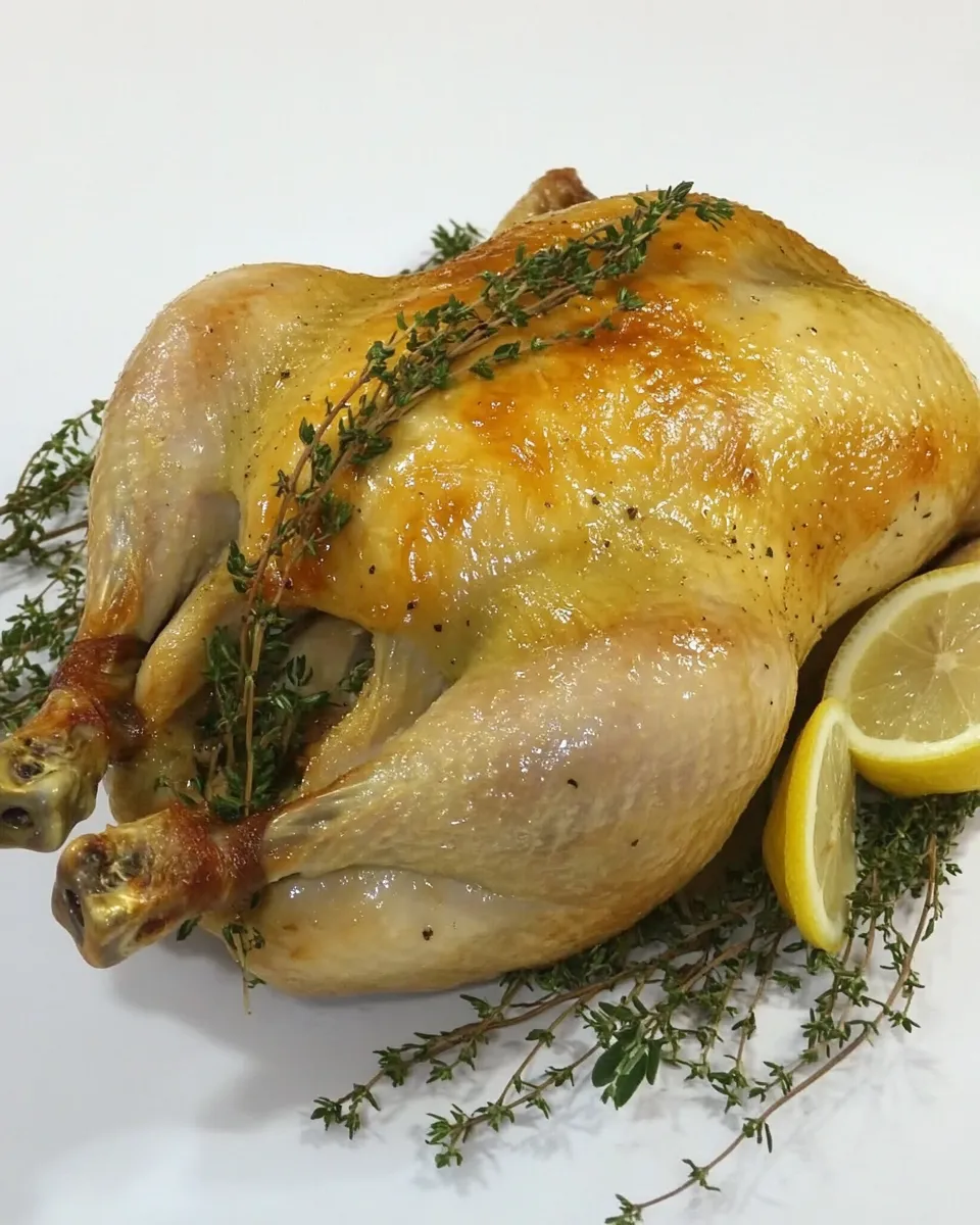 homemade Whole Roast Chicken w/ Lemon & Thyme photo