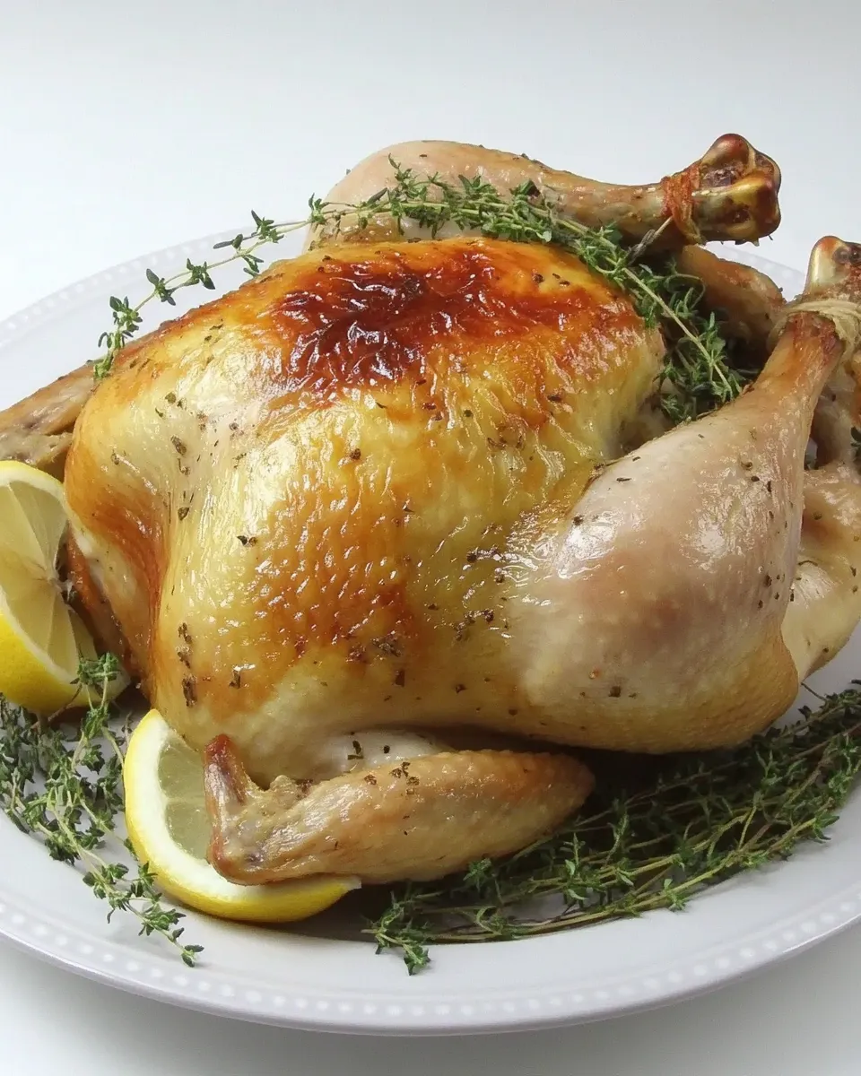 easy Whole Roast Chicken w/ Lemon & Thyme picture