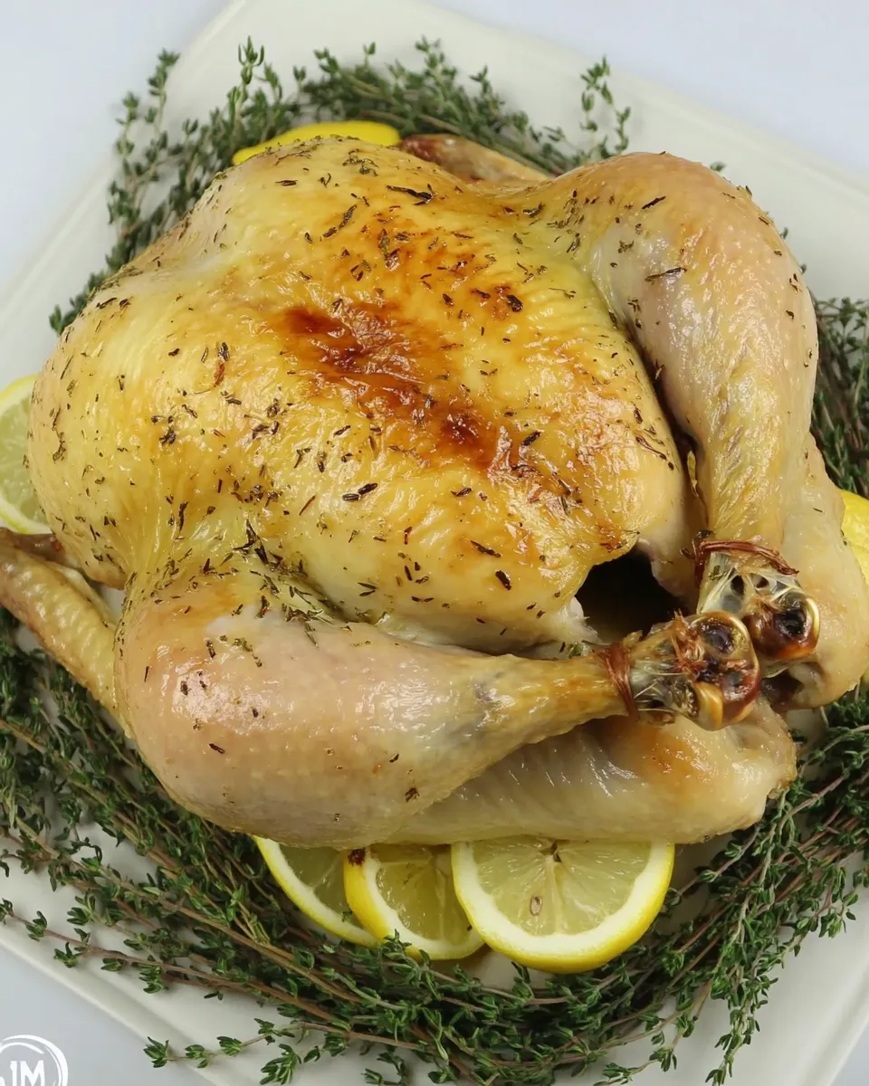 delicious Whole Roast Chicken w/ Lemon & Thyme shot