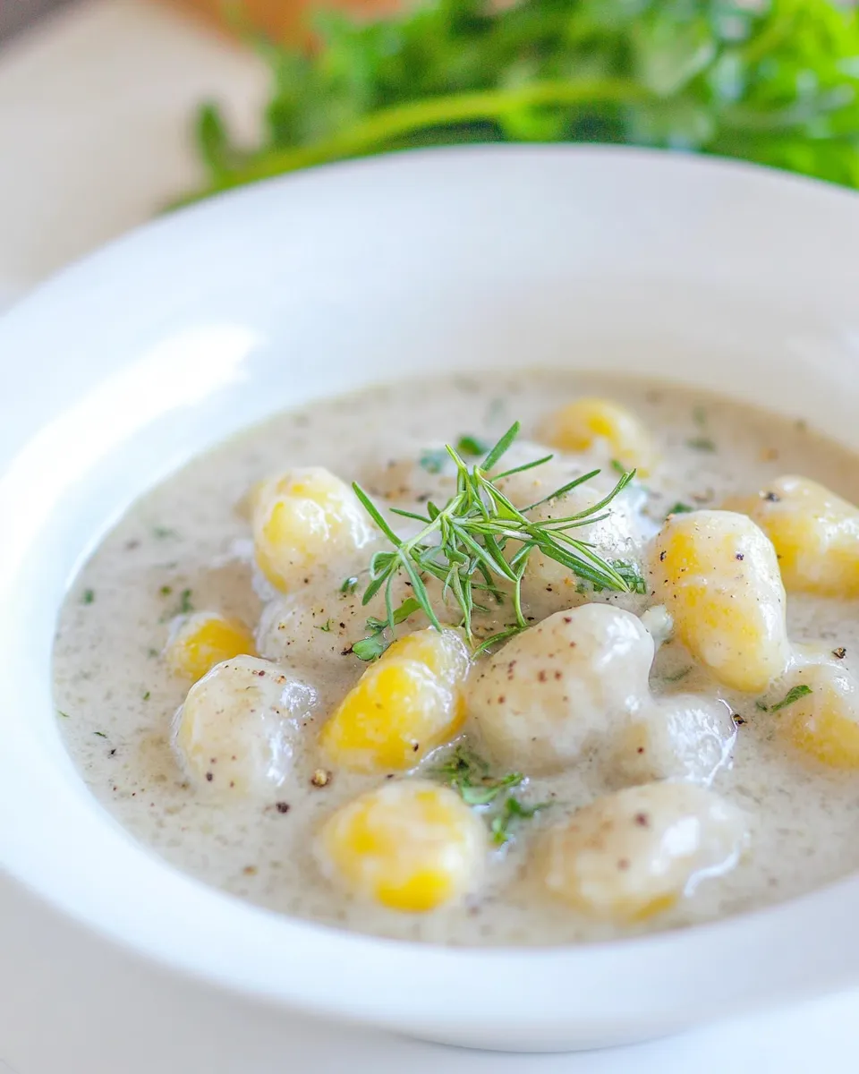 Easy Whole Wheat Gnocchi in Cream Sauce recipe image