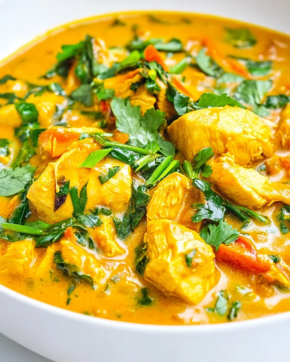 Homemade Yellow Thai Chicken Coconut Curry photo