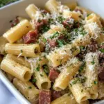 Homemade Ziti Carbonara with Salami photo